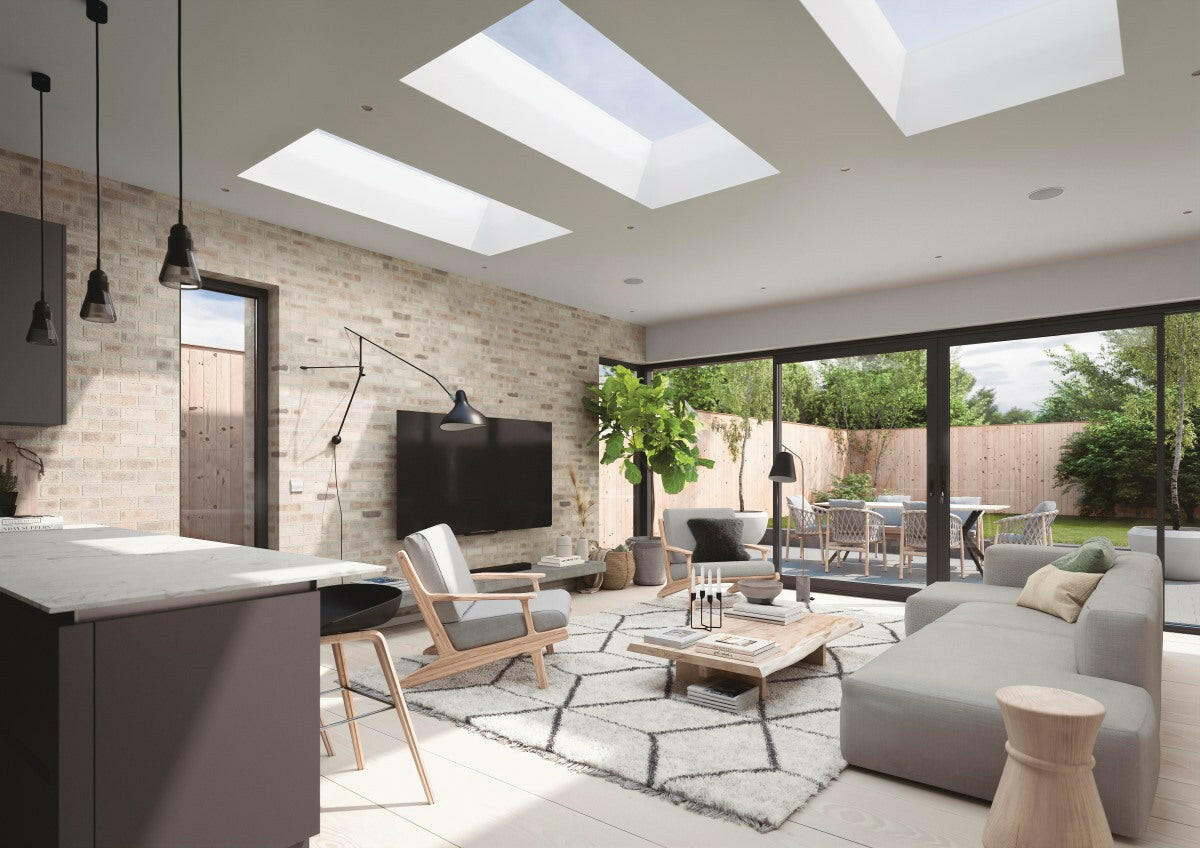 900 x 900 mm Brett Martin Fixed Flat Roof Skylight.