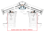 1500 x 6000 mm Stratus Aluminium Roof Lantern Style 6 (Traditional).