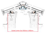 3000 x 6000 mm Stratus Aluminium Roof Lantern Style 7 (Traditional).